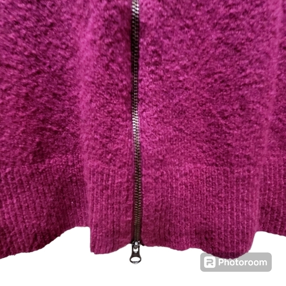 XS Pink Mauve Long Sleeve Zippered Back Side Slits Sweater - Picture 5 of 9